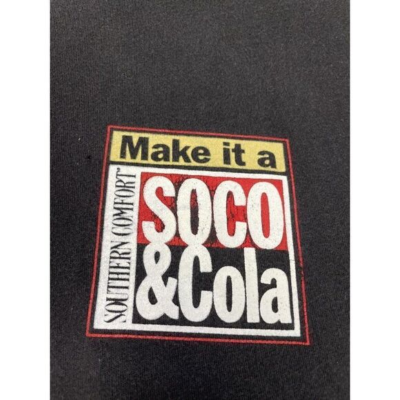 VINTAGE Make It A Southern Comfort & Cola T-shirt Men XL 90s Single Stitch - Picture 4 of 9